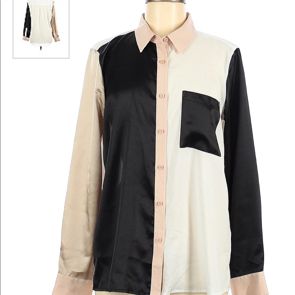 Calvin Klein color block blouse